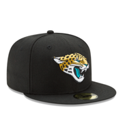 Front View of New Era Jacksonville Jaguars Black 59FIFTY Fitted Hat