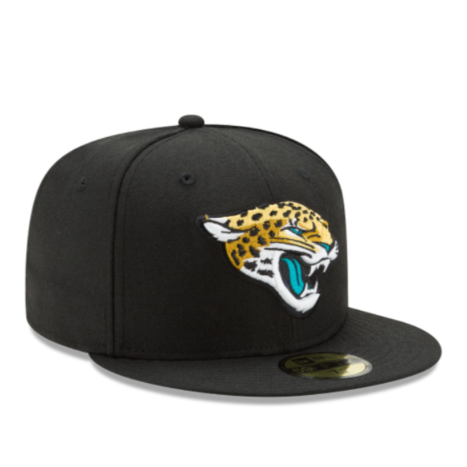 Front View of New Era Jacksonville Jaguars Black 59FIFTY Fitted Hat
