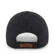 Back of 47 Brand San Francisco Giants Black MVP Adjustable Velcro Hat