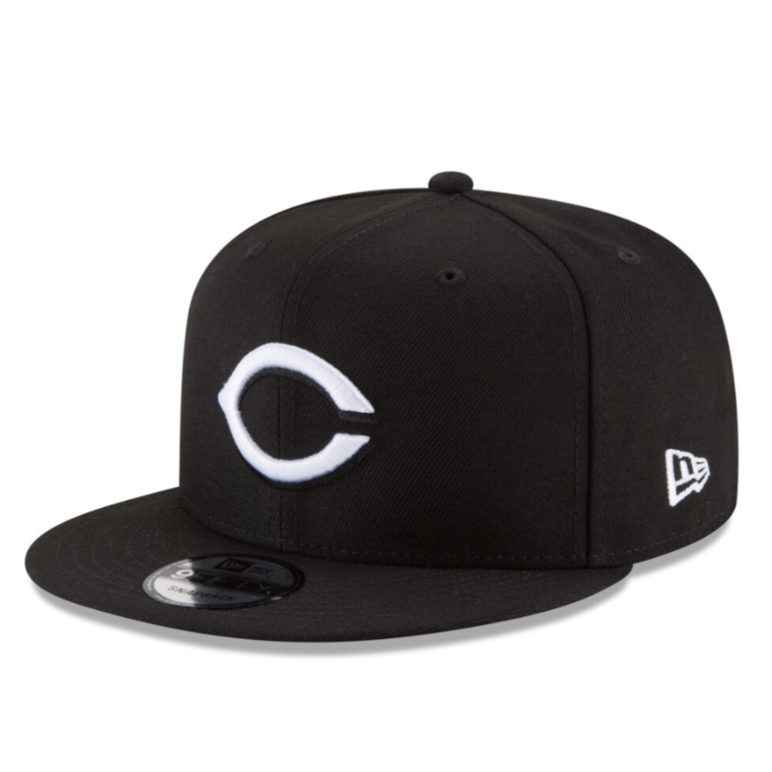 New Era MLB Cincinnati Reds C Black/White 9FIFTY Snapback cap.