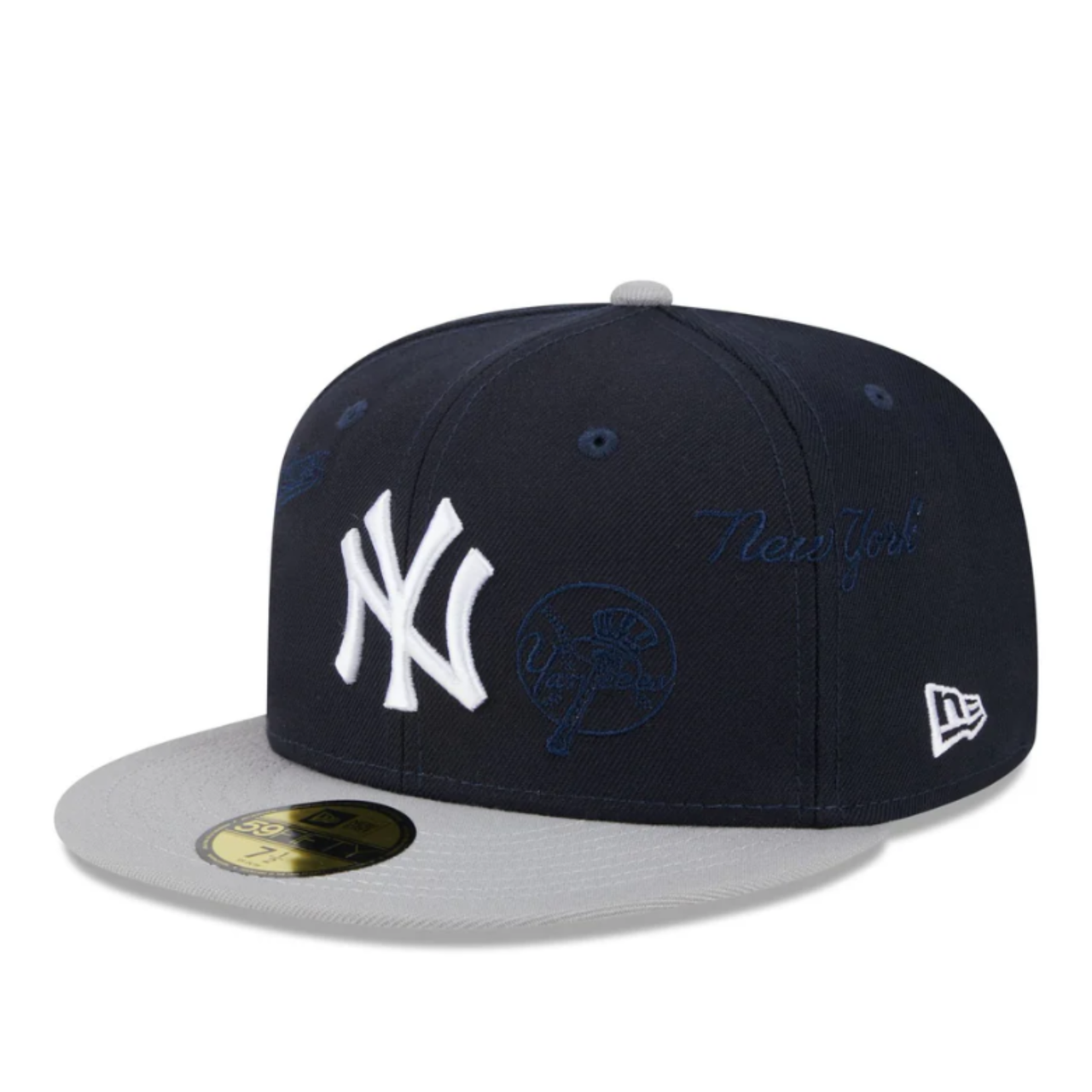 Navy Gray 2 Tone New York Yankees Multi Logo 59FIFTY Mens' New Eraitted Hat