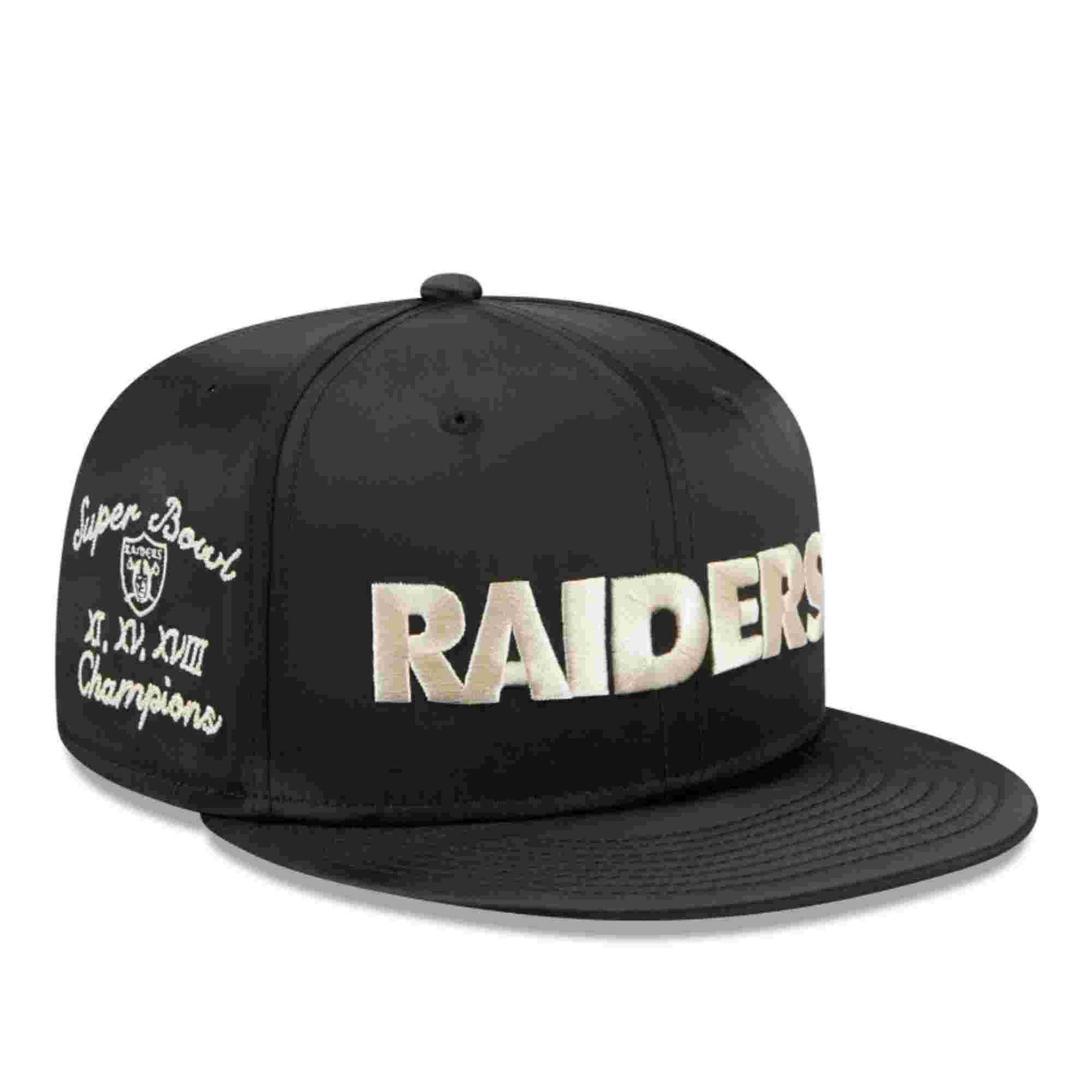 NewEra MLB Las Vegas Raiders Satin Script 9FIFTY Men's Snapback Hat.