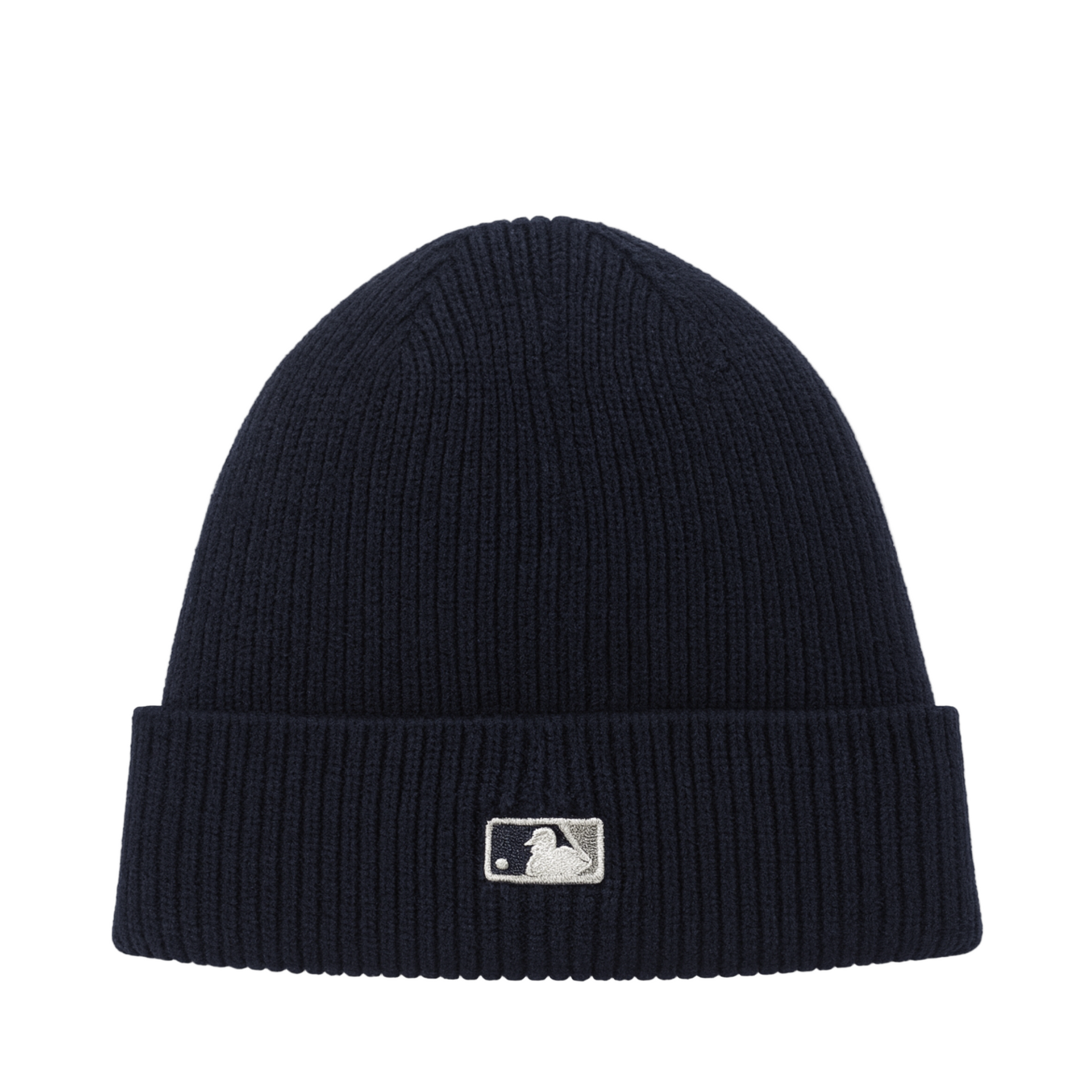 Back of New Era New York Yankees Navy Men's Skull Knit Beanie