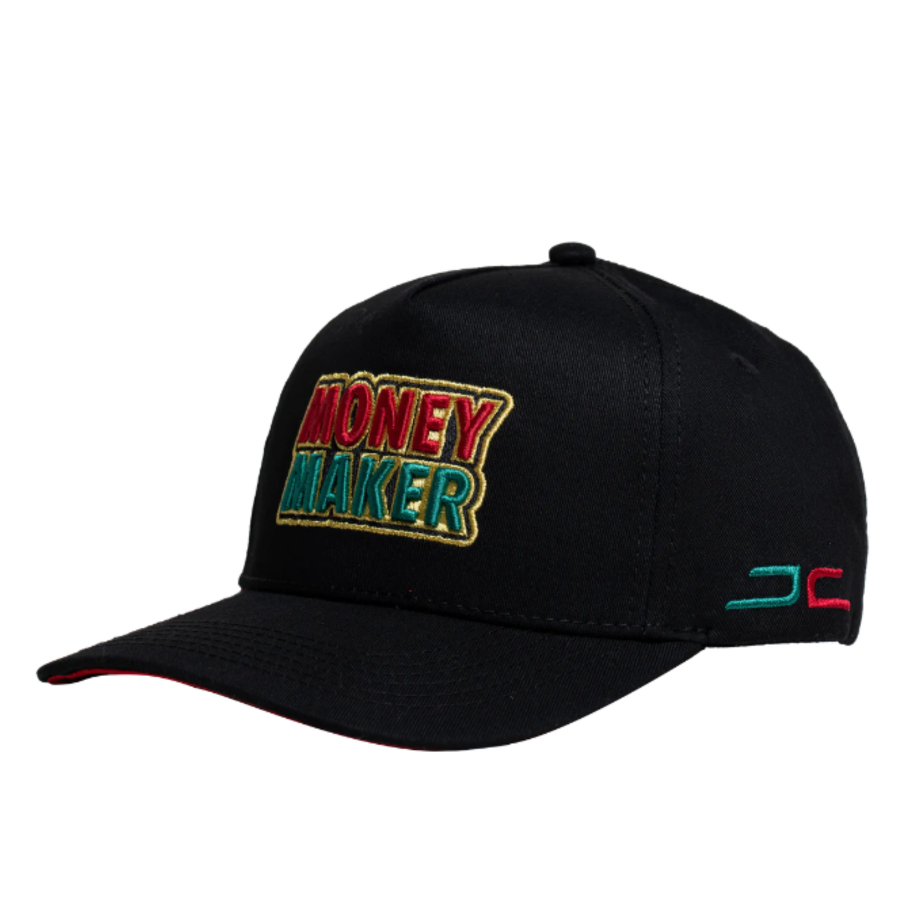 JC Hat Money Maker logo black curved snapback cap