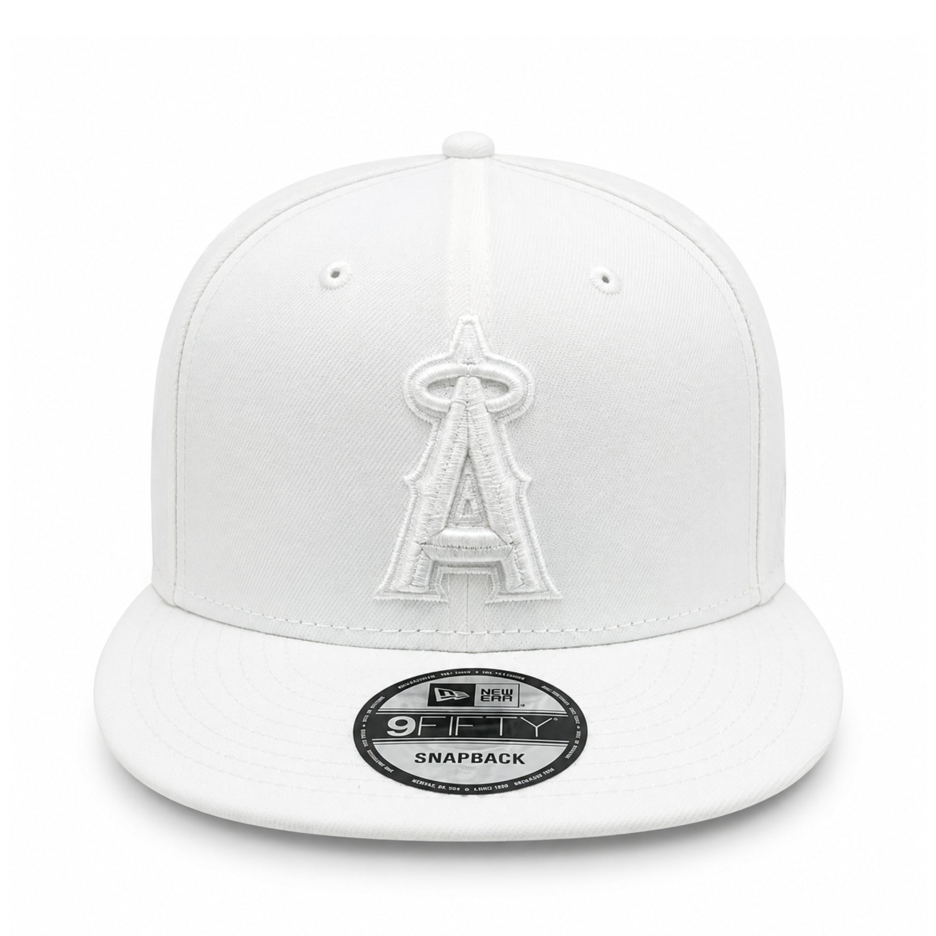 New Era Los Angeles Angels White 9FIFTY Snapback Hat front view