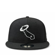 front view of New Era Los Angeles California Angels Cooperstown 9FIFTY Snapback Hat Black