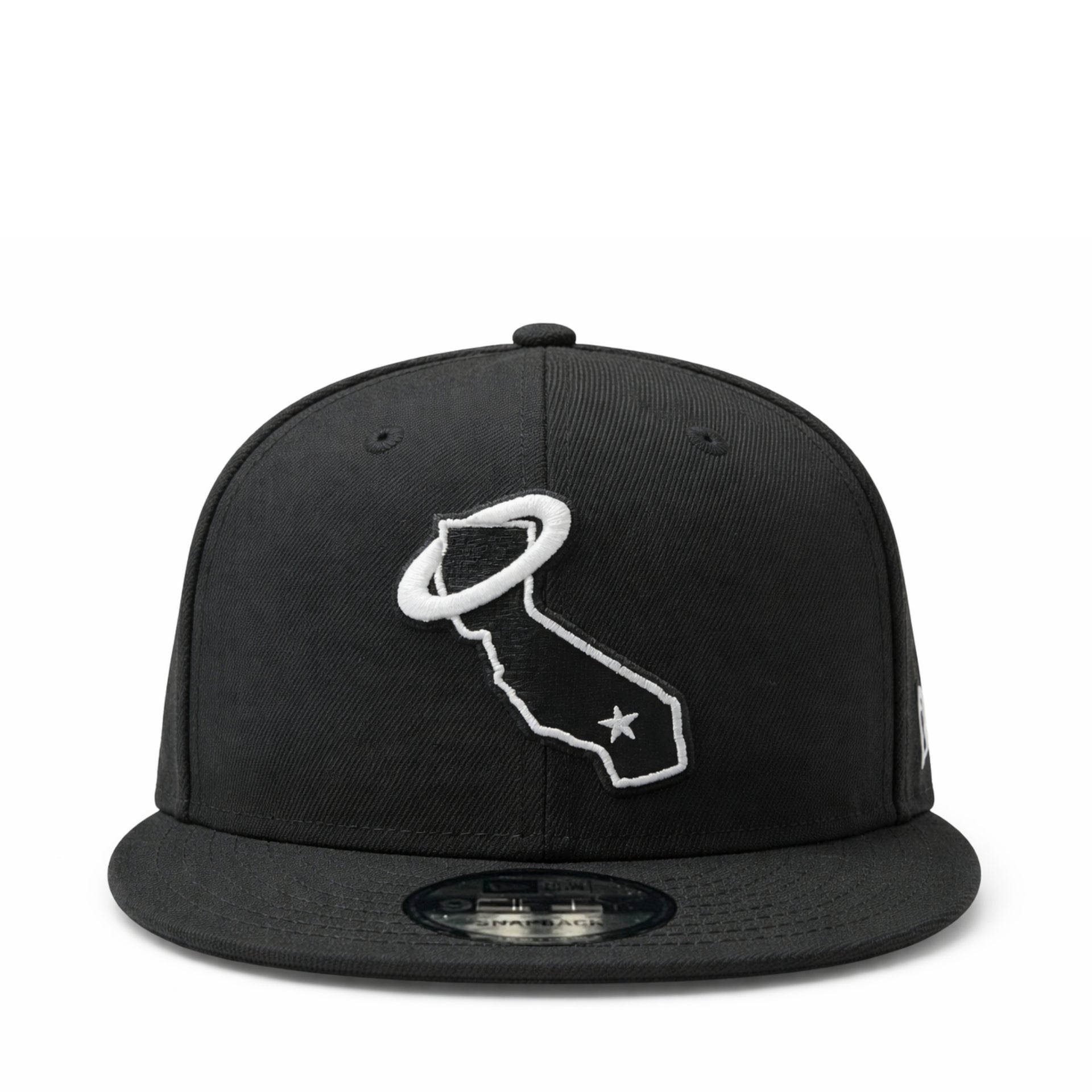 front view of New Era Los Angeles California Angels Cooperstown 9FIFTY Snapback Hat Black