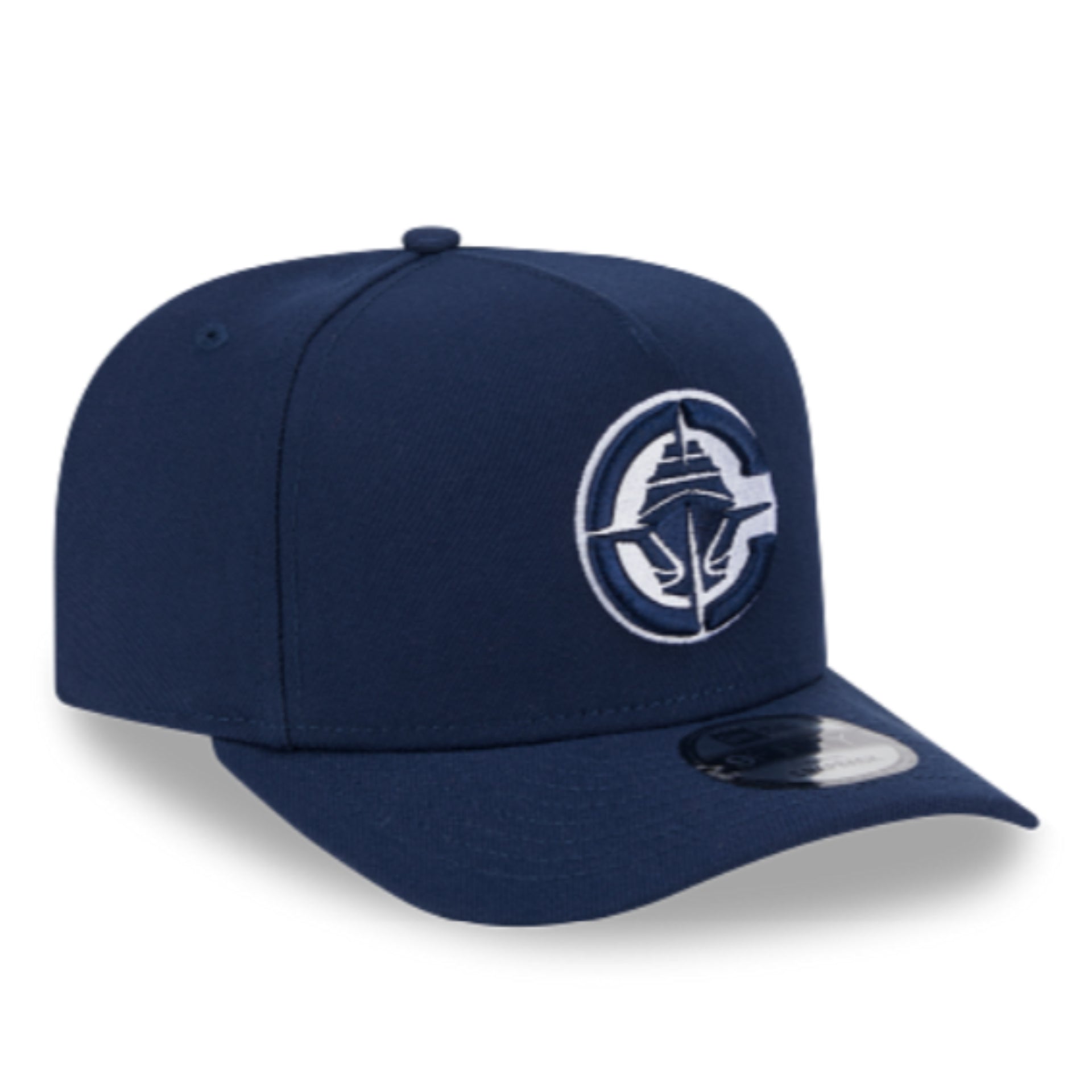 New Era Los Angeles Clippers Navy 9FIFTY A-FRAME Snapback Hat front right angle view
