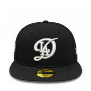 New Era Los Angeles Dodgers World Series City Connect Black 59FIFTY Fitted Hat front view