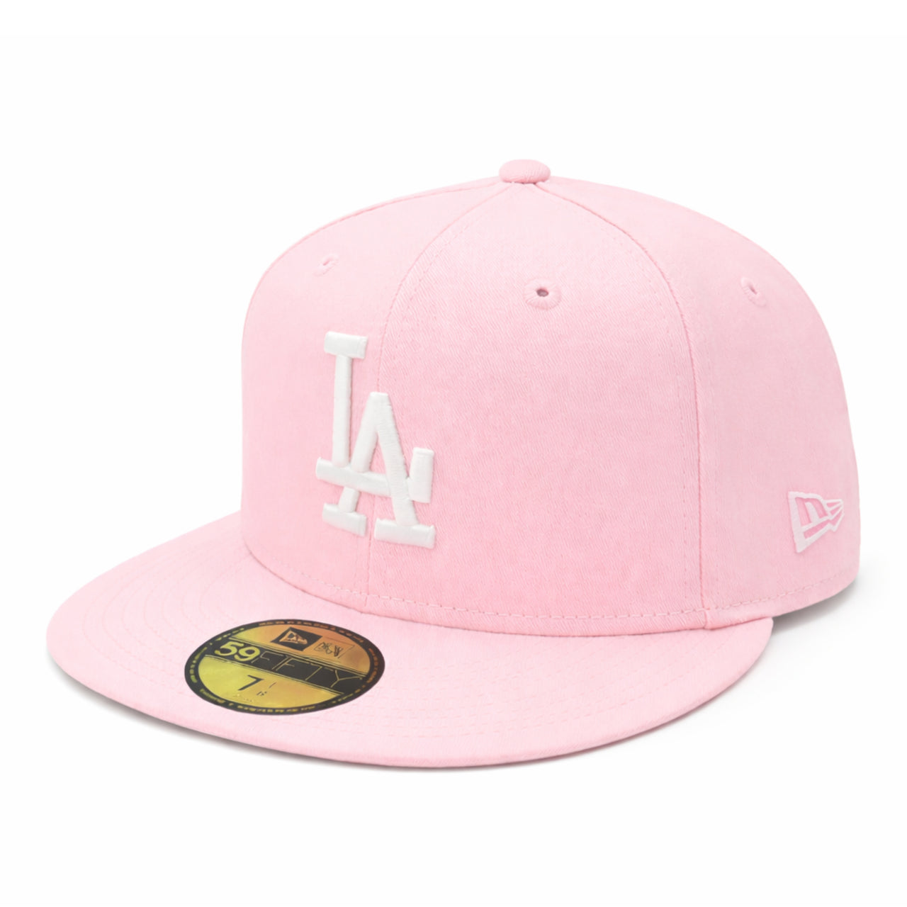 New Era Los Angeles Dodgers LA 59FIFTY Fitted Hat Pink White front view