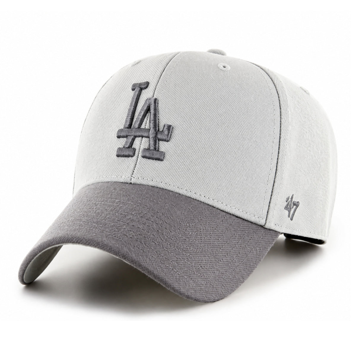 '47 Brand Los Angeles Dodgers Steel Gray Two Tone MVP Adjustable Hat front view