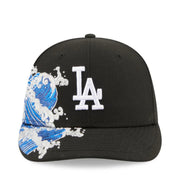 New Era Los Angeles Dodgers Surf Tide Black 59FIFTY Fitted Hat front view