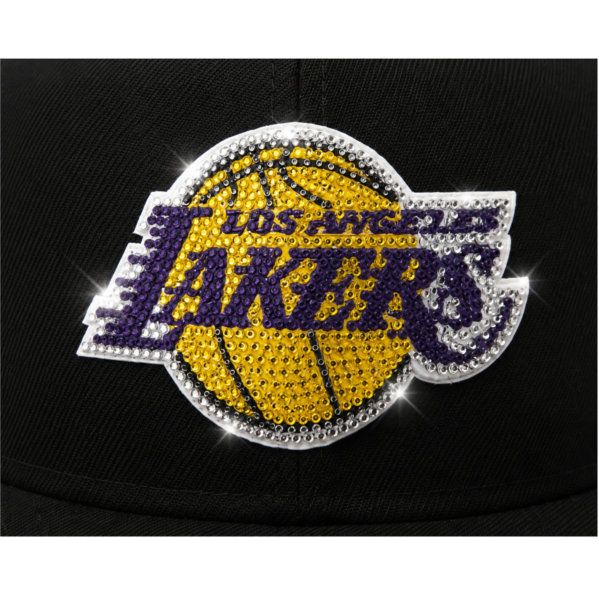 Black cap with a beaded Los Angeles Lakers logo