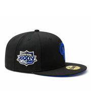 Black cap with xxxiv 2000 super Bowl logo on a white background