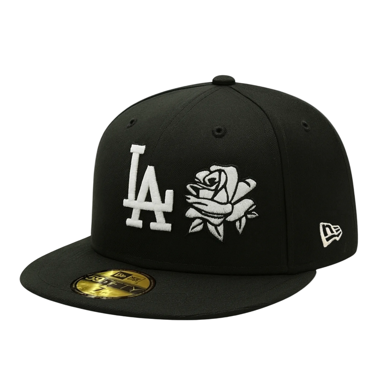 New Era Los Angeles Dodgers Black White Rose 59FIFTY Fitted Hat