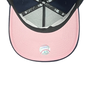 pink under visor of New Era Los Angeles Dodgers Floral Navy 9FORTY A-Frame Snapback