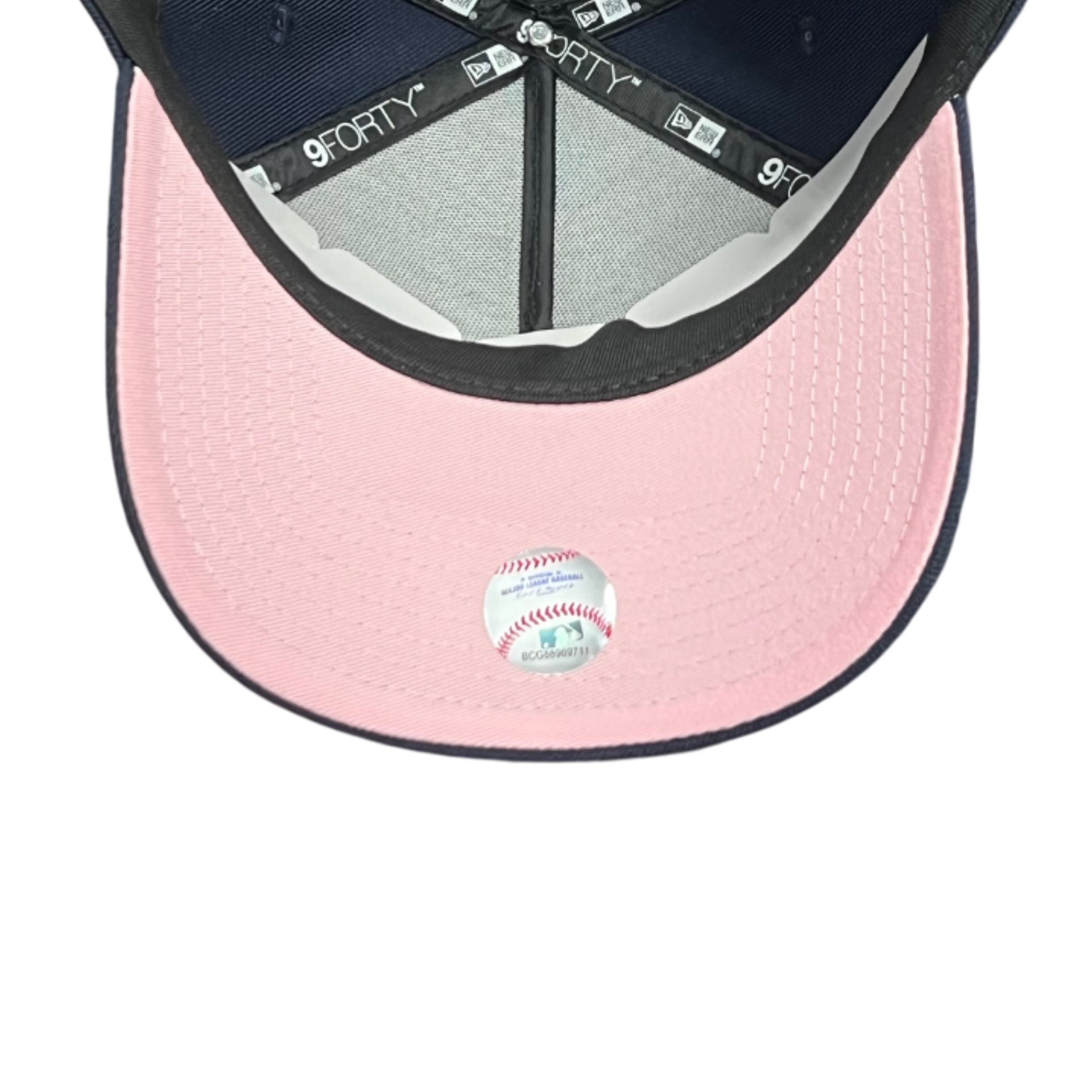 pink under visor of New Era Los Angeles Dodgers Floral Navy 9FORTY A-Frame Snapback