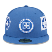 Front of New Era Cruz Azul Indigo 59FIFTY Fitted Hat
