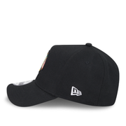Side View of New Era Chicago Blackhawks Black A-Frame 9FORTY Snapback Hat