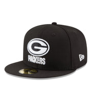 New Era Green Bay Packers Black White 59FIFTY Fitted Hat
