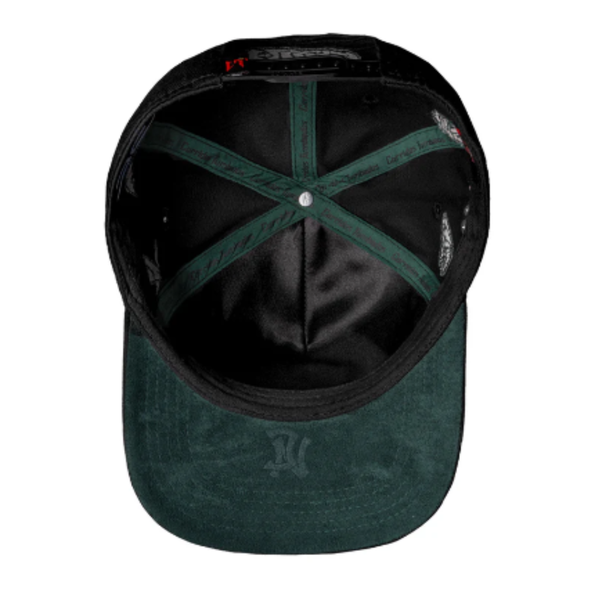 JC Brand PACAS DE BILLETES Black Snapback Hat Green Under Visor