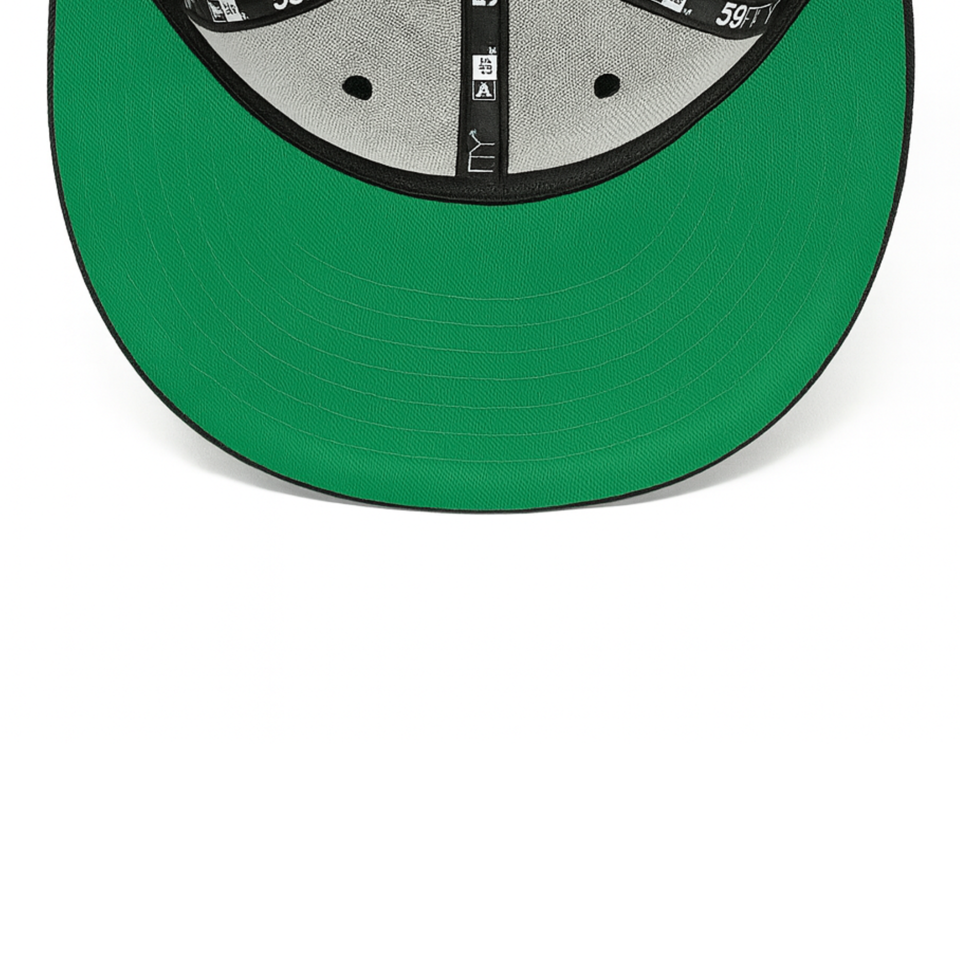 Green Under Visor of New Era Praying Hands Black White Limited Exclusive 59FIFTY Fitted Hat