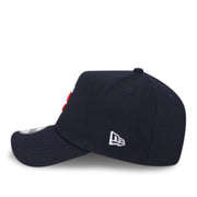 Side View of New Era Minnesota Twins Navy A-Frame 9FORTY Snapback Hat