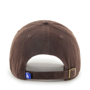 Back of 47 Brand Los Angles Dodgers LA Brown Clean Up Adjustable Strap Hat 