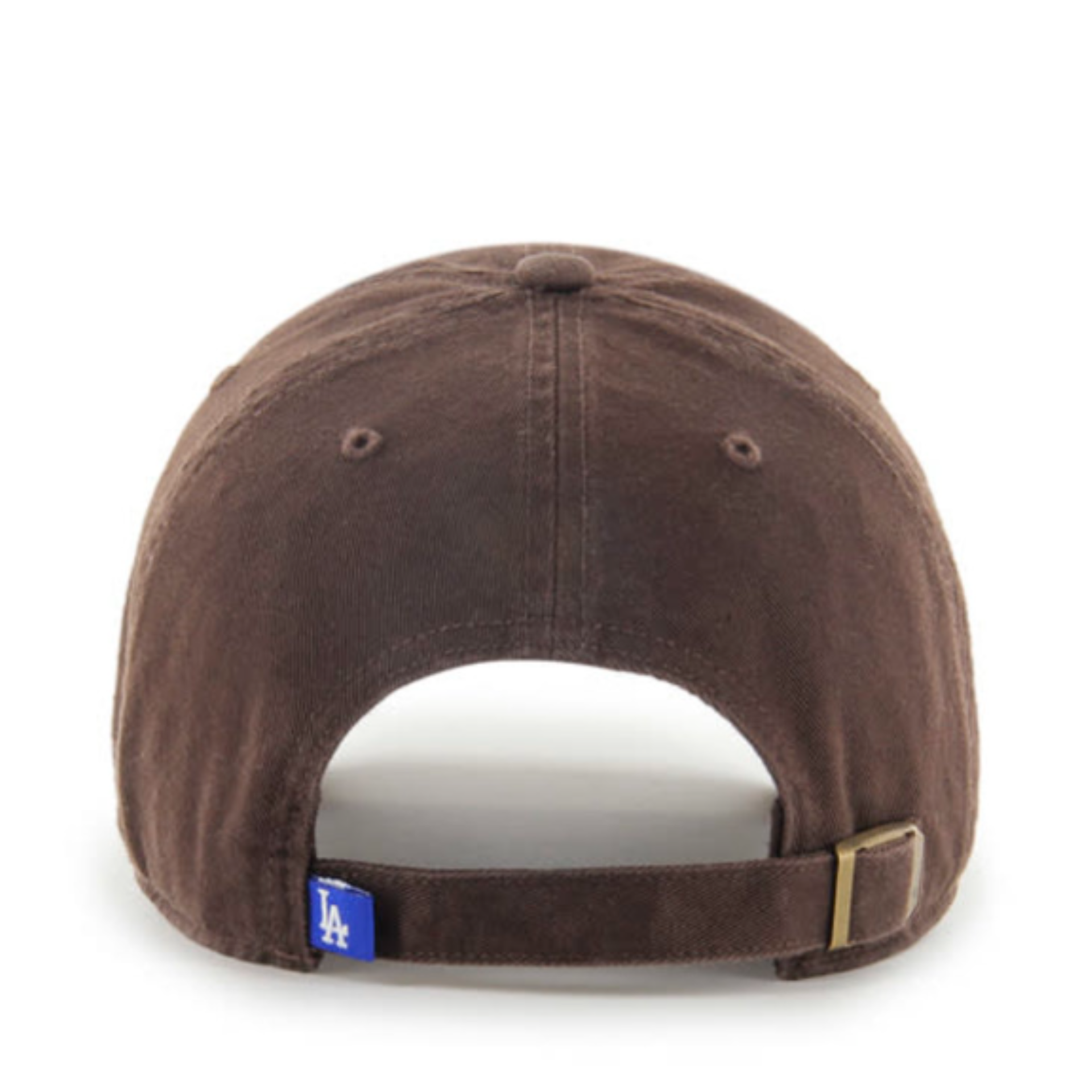 Back of 47 Brand Los Angles Dodgers LA Brown Clean Up Adjustable Strap Hat 