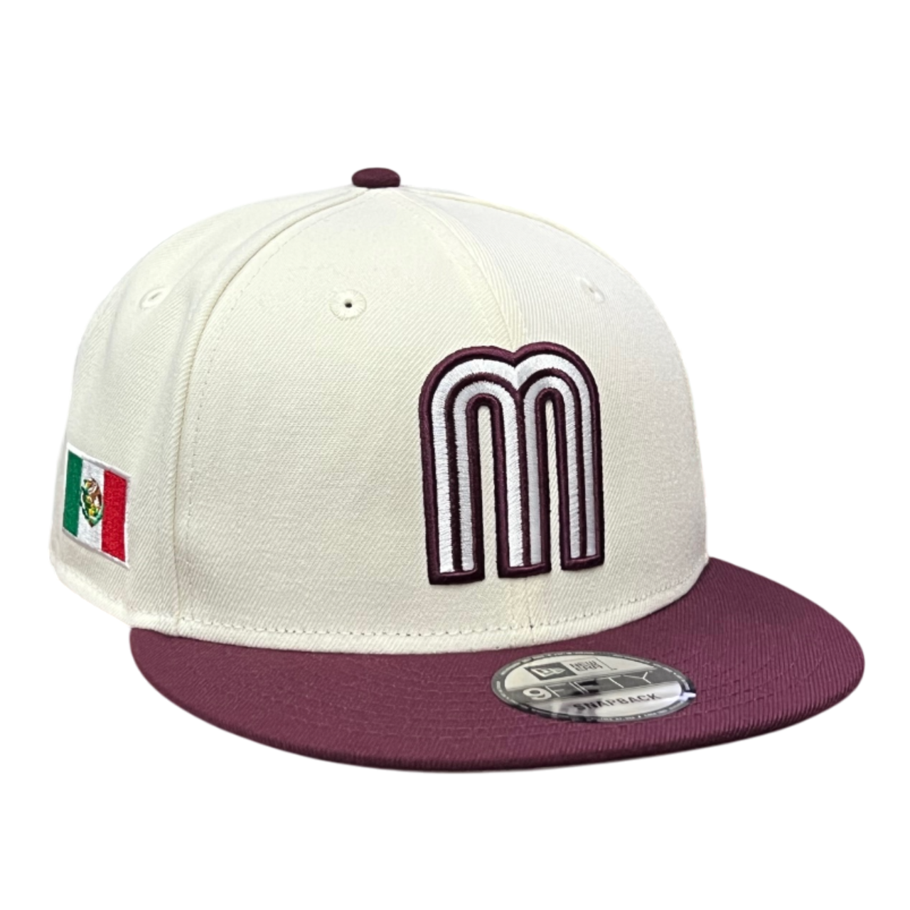 Mexico Baseball Chrome Maroon 9FIFTY Snapback Cap