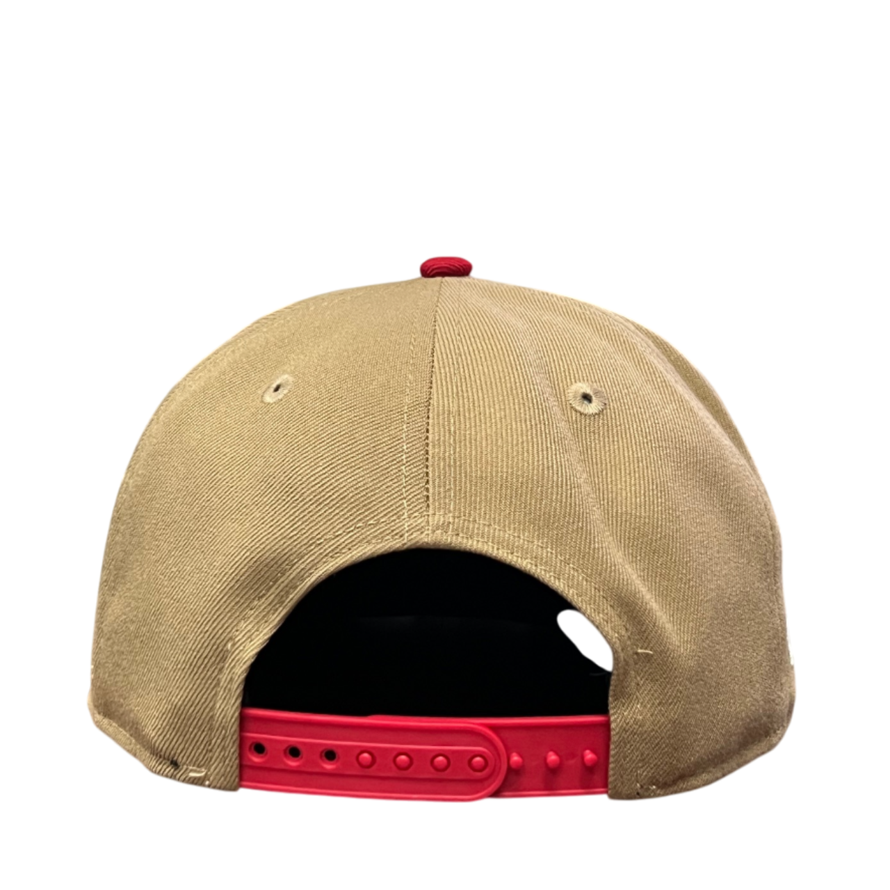 back of Los Angeles Dodgers Mexico Flag Khaki Red 9FIFTY Snapback