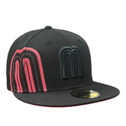 Mexico Baseball Side Logo Collection Black 59FIFTY Fitted Hat