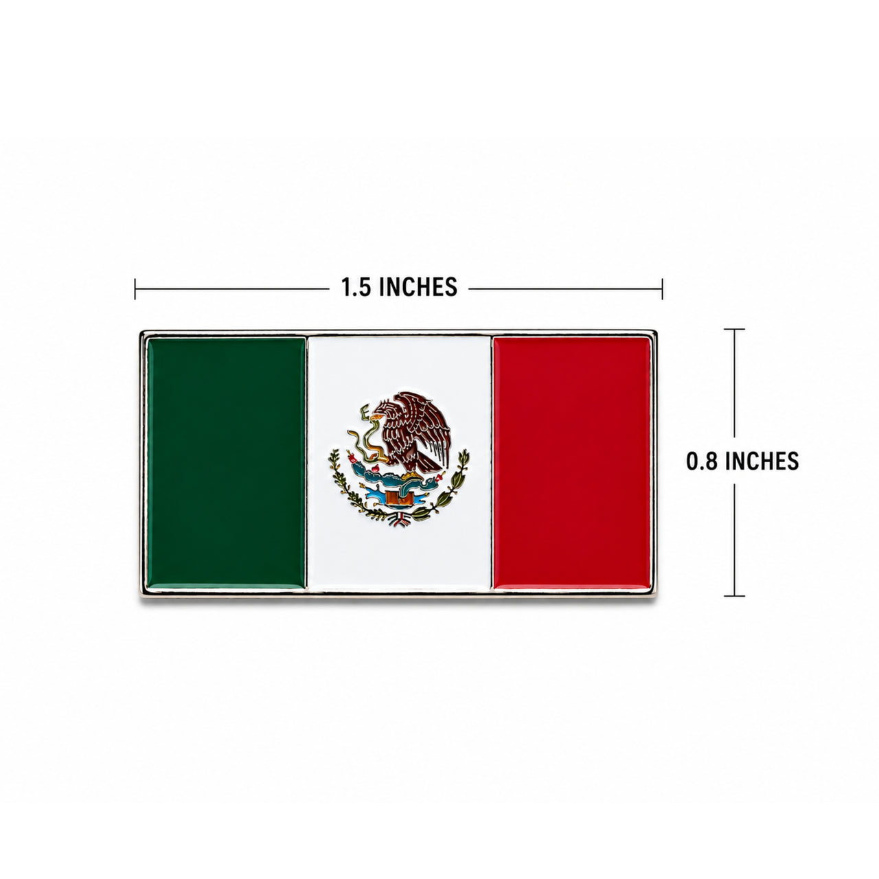 Mexico Flag Hat Pin size view