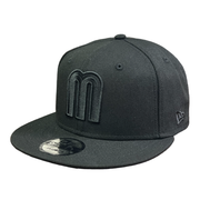 Mexico Baseball All Black New Era 9FIFTY Snpaback Hat