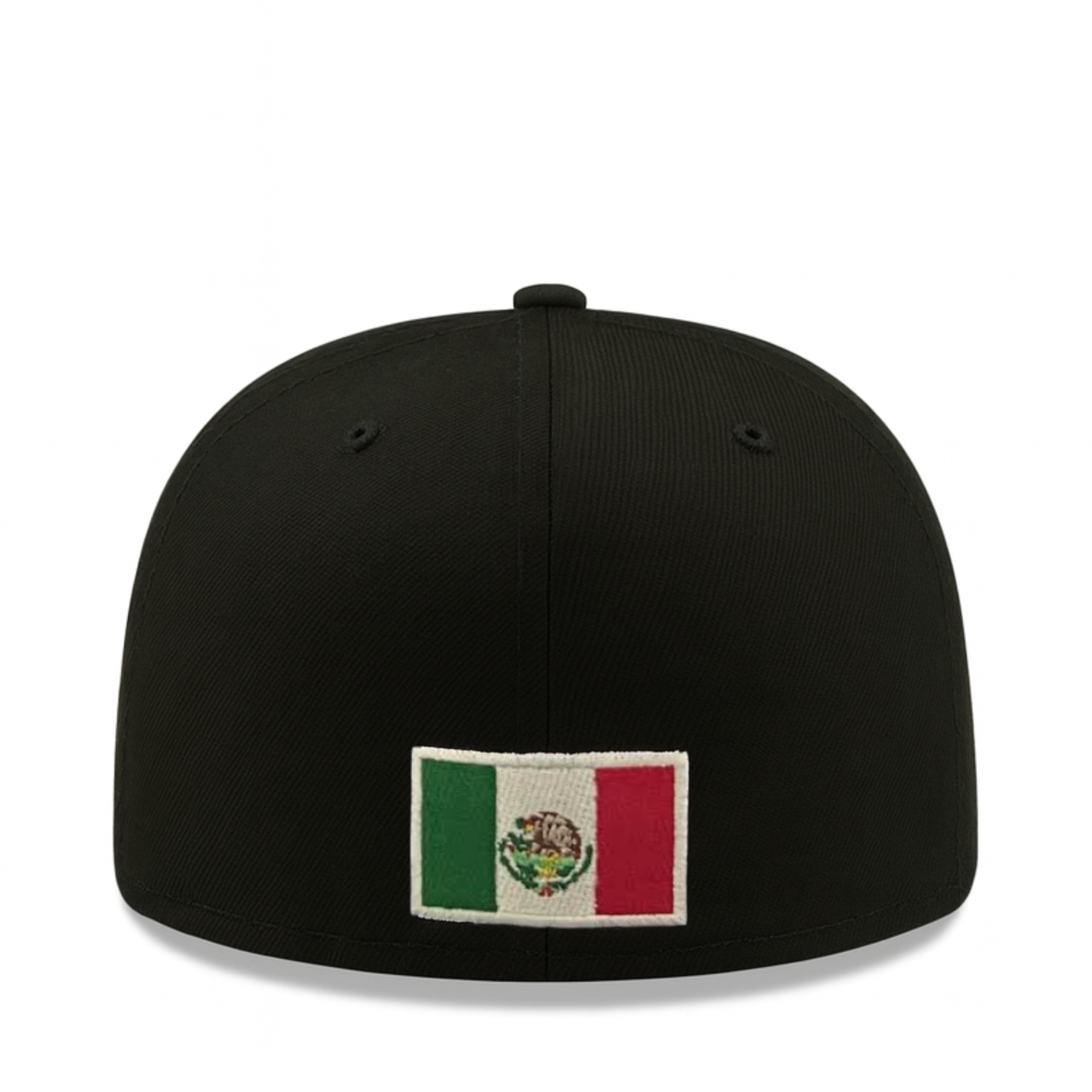 back of New Era Mexico Baseball Back Flag Black 59FIFTY Fitted Hat