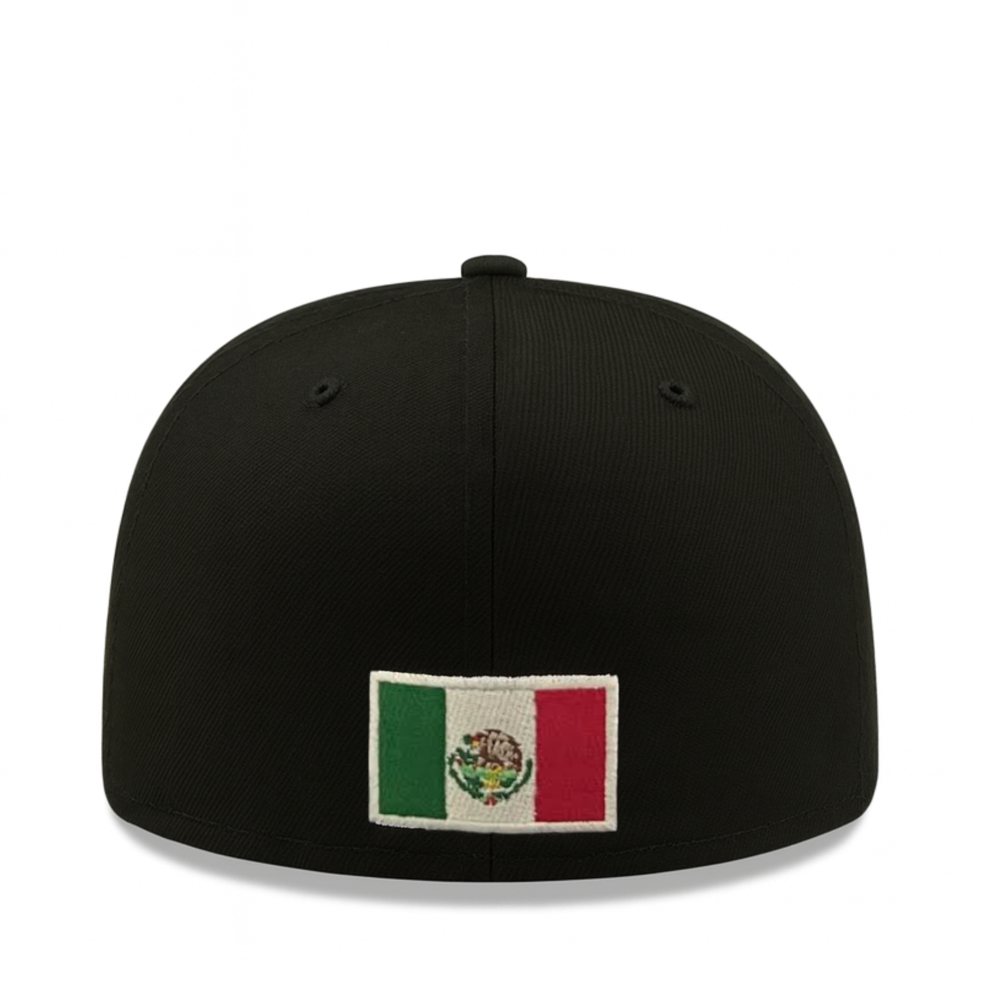 back of New Era Mexico Baseball Back Flag Black 59FIFTY Fitted Hat