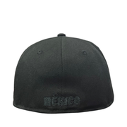 back of Mexico Baseball Side Logo Collection Black 59FIFTY Fitted Hat