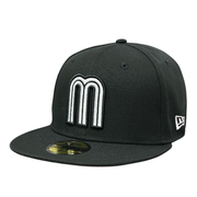 New Era Mexico Baseball Black White 59FIFTY Fitted Hat