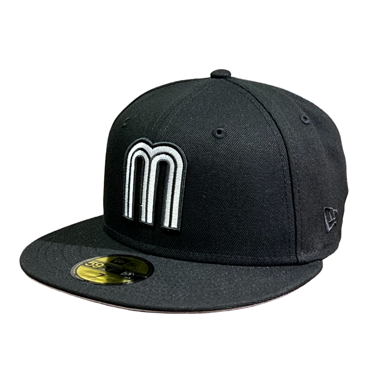 New Era Mexico Baseball Flag Black White 59FIFTY Fitted Hat