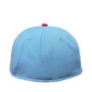 back of New Era Mexico Baseball Sky Blue Pink 59FIFTY Fitted Hat