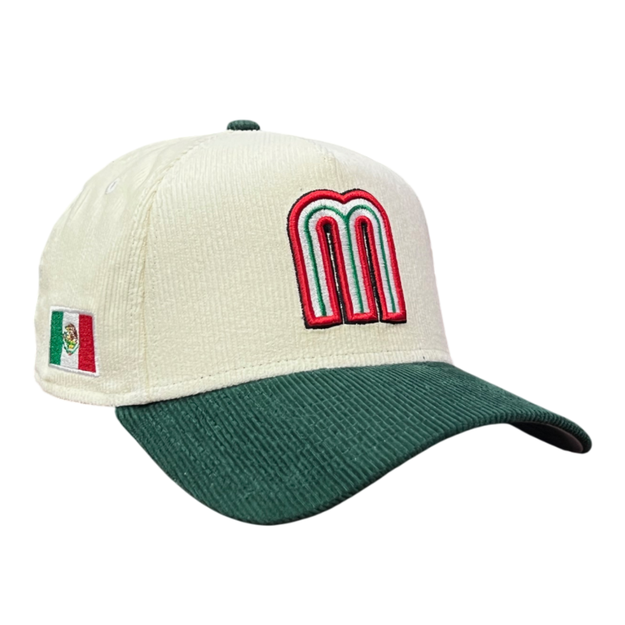 New Era Mexico Chrome Green Corduroy 9Forty A-Frame Snapback