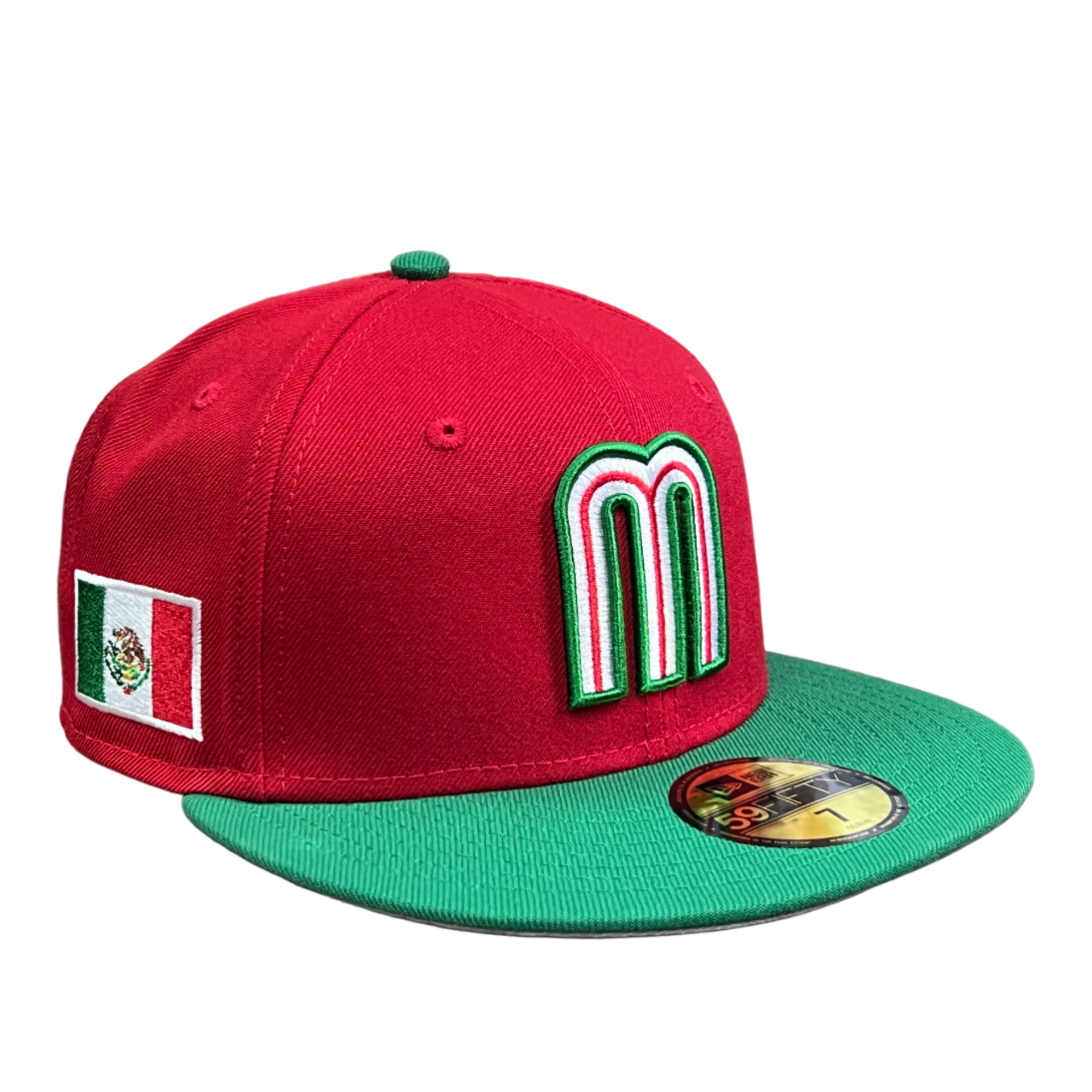 New Era Red and Green Mexico flag baseball fitted hat