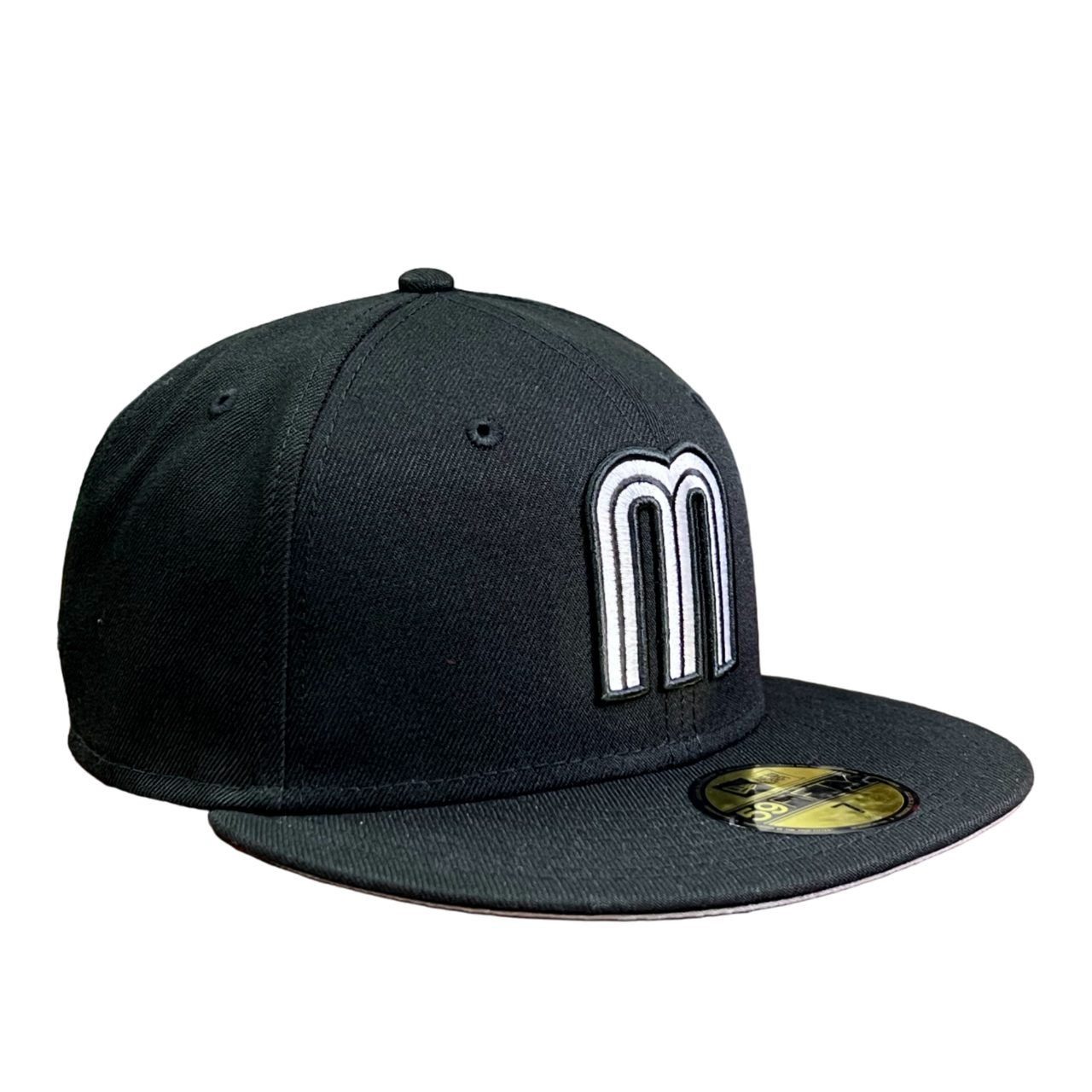 New Era Mexico Baseball Flag Black White 59FIFTY Fitted Hat