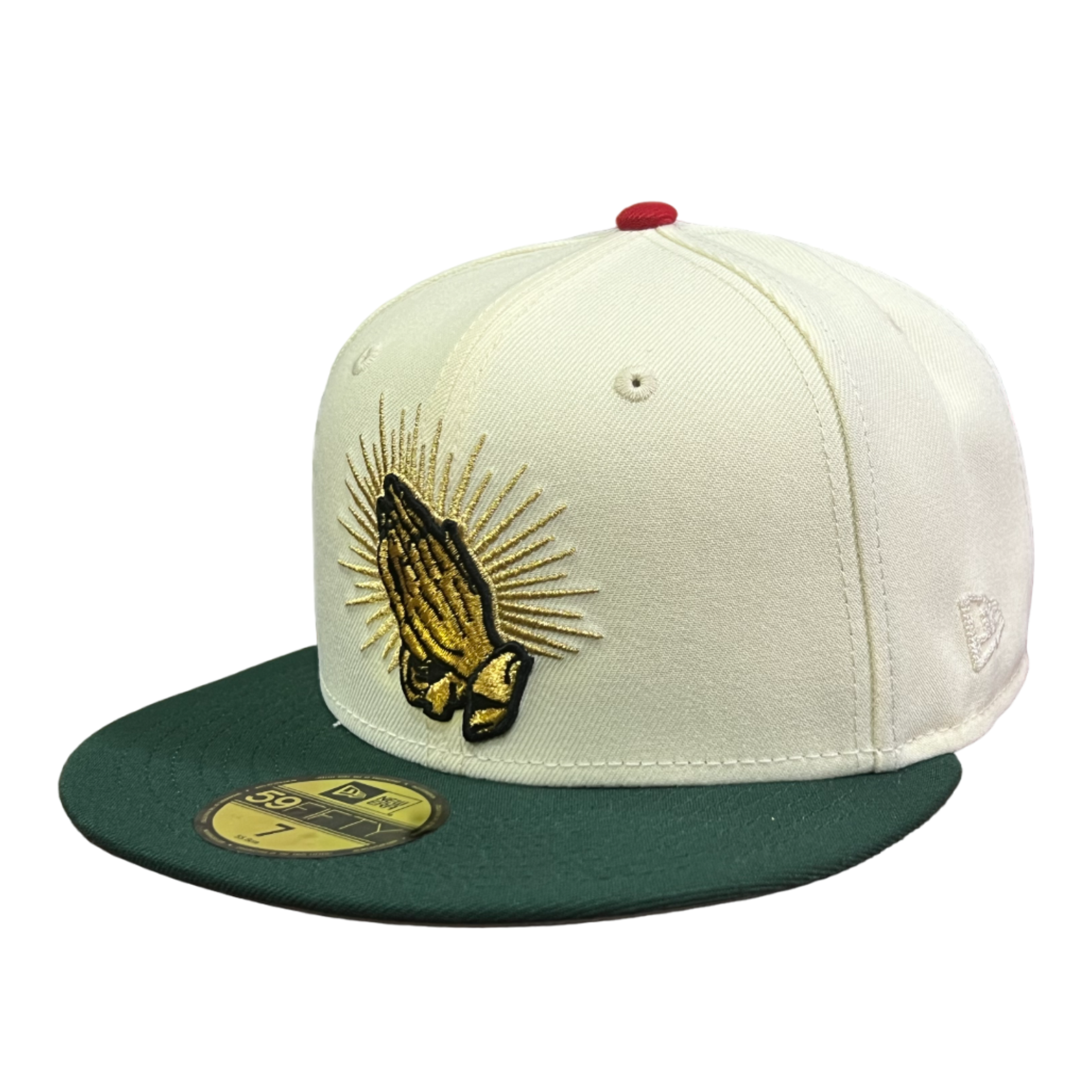 Ivory Green Praying hands Mexico baseball california new era fitted hat