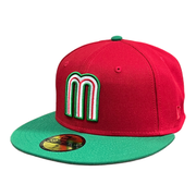 New Era Red and Green Mexico flag baseball fitted hat