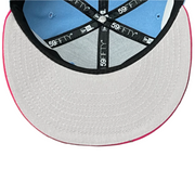 gray under visor of New Era Mexico Baseball Sky Blue Pink 59FIFTY Fitted Hat