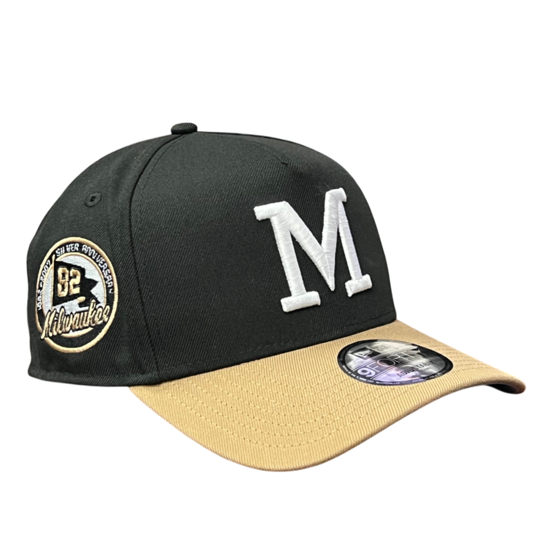Milwaukee Brewers Cooperstown Black Khaki 1982 9FORTY A-Frame Snapback