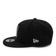 New Era Milwaukee Bucks Rhinestone Black 9FIFTY Snapback Hat side view