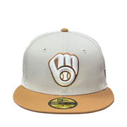 Chrome Brown 2 Tone Color Pack Milwaukee Brewers New Era 59FIFTY Fitted Hat