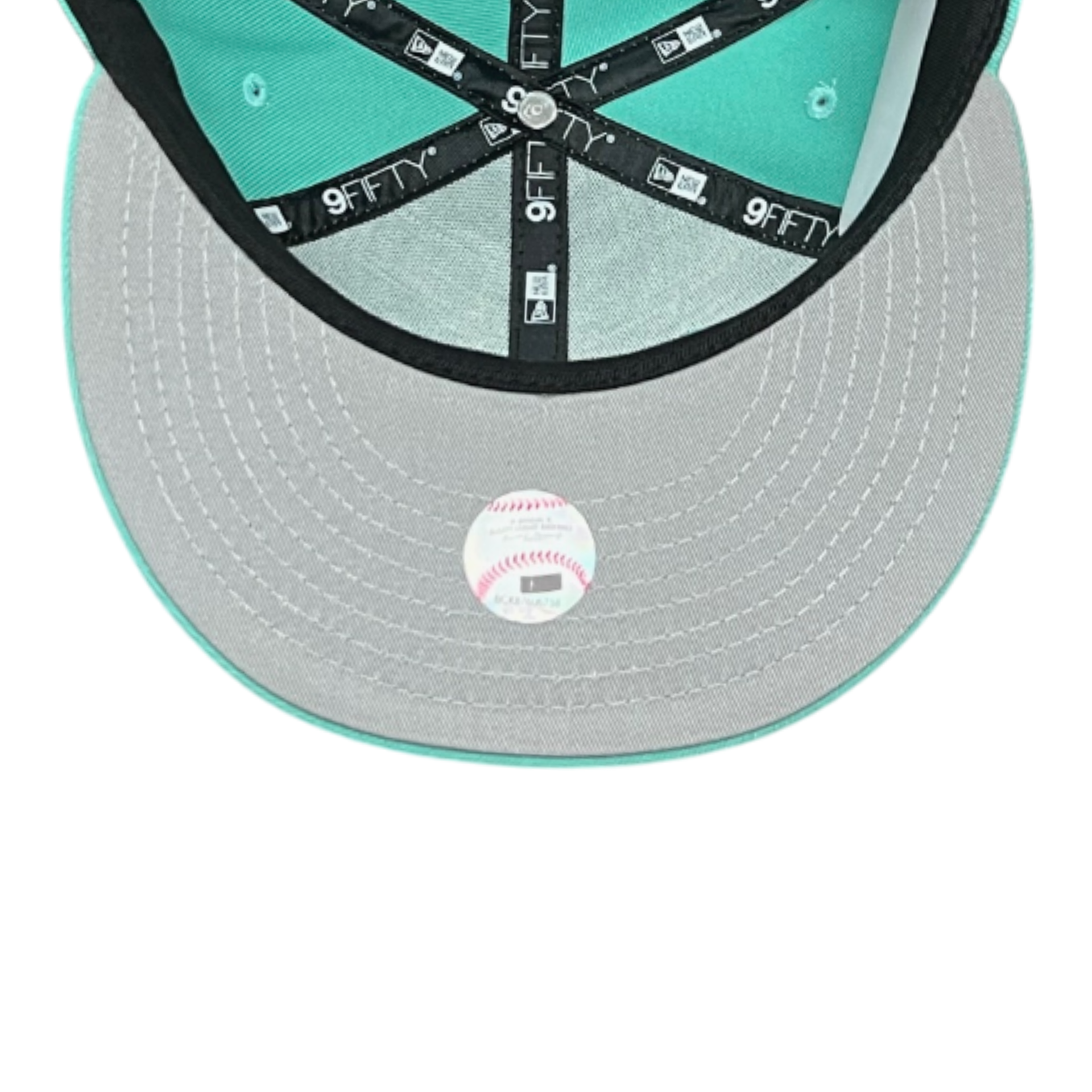 gray bottom of San Diego Padres World Series Mint Pink 9FIFTY Snapback Hat